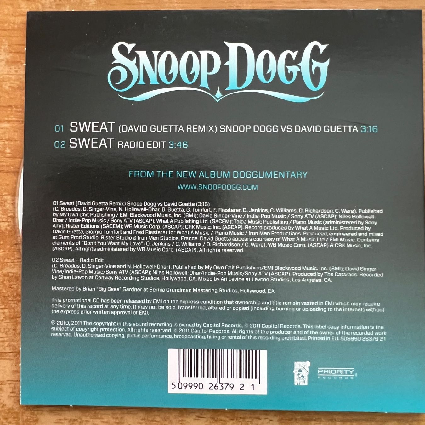 CD: Snoop Dogg & David Guetta - Swaet / CD-Single - 1. D 2011 – Usato da Gais venduto da soundcave57 1