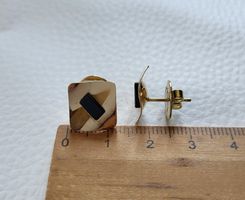18 Karat 750 Gold  Unikat Ohrstecker Mit Onyx