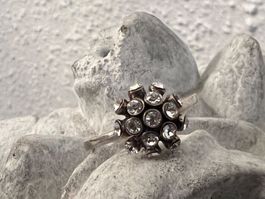 Vintage Ring mit Zirkonia in Silber G 50,5 - fein u. zart