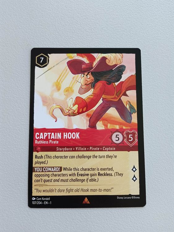 Lorcana - Captain Hook - Rare Karte - Disney