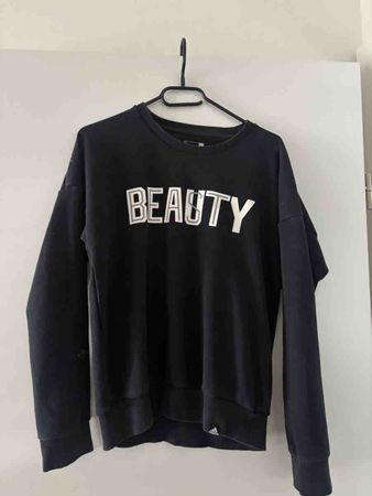 Adidas Pullover schwarz Aufdruck Beauty/Beast