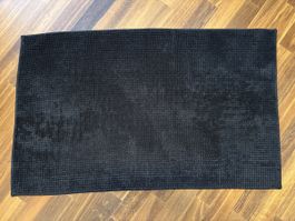 Badteppich aus Chenille-Stoff schwarz 60x100