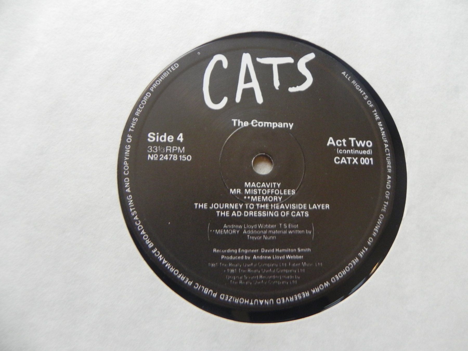 Schallplatten: Doppel LP Musical Cats 1981 Broadway Andrew Lloyd Webber – Gebraucht aus Siebnen von krimsie 7