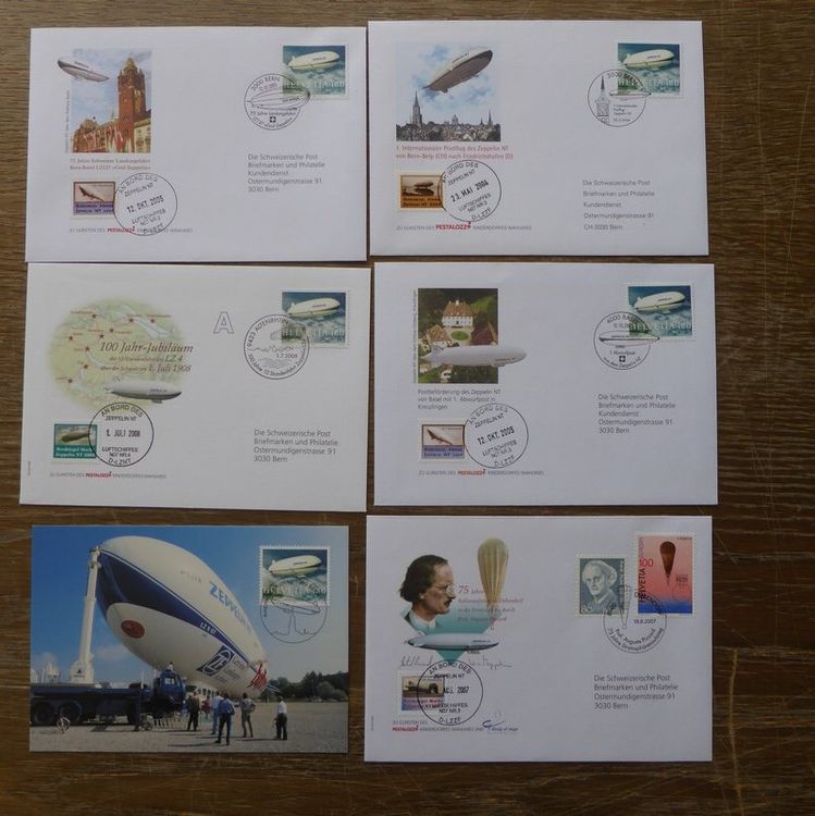 5 FLUGPOST - Belege mit ZEPPELIN befördert / siehe Bilder (Gebraucht ...