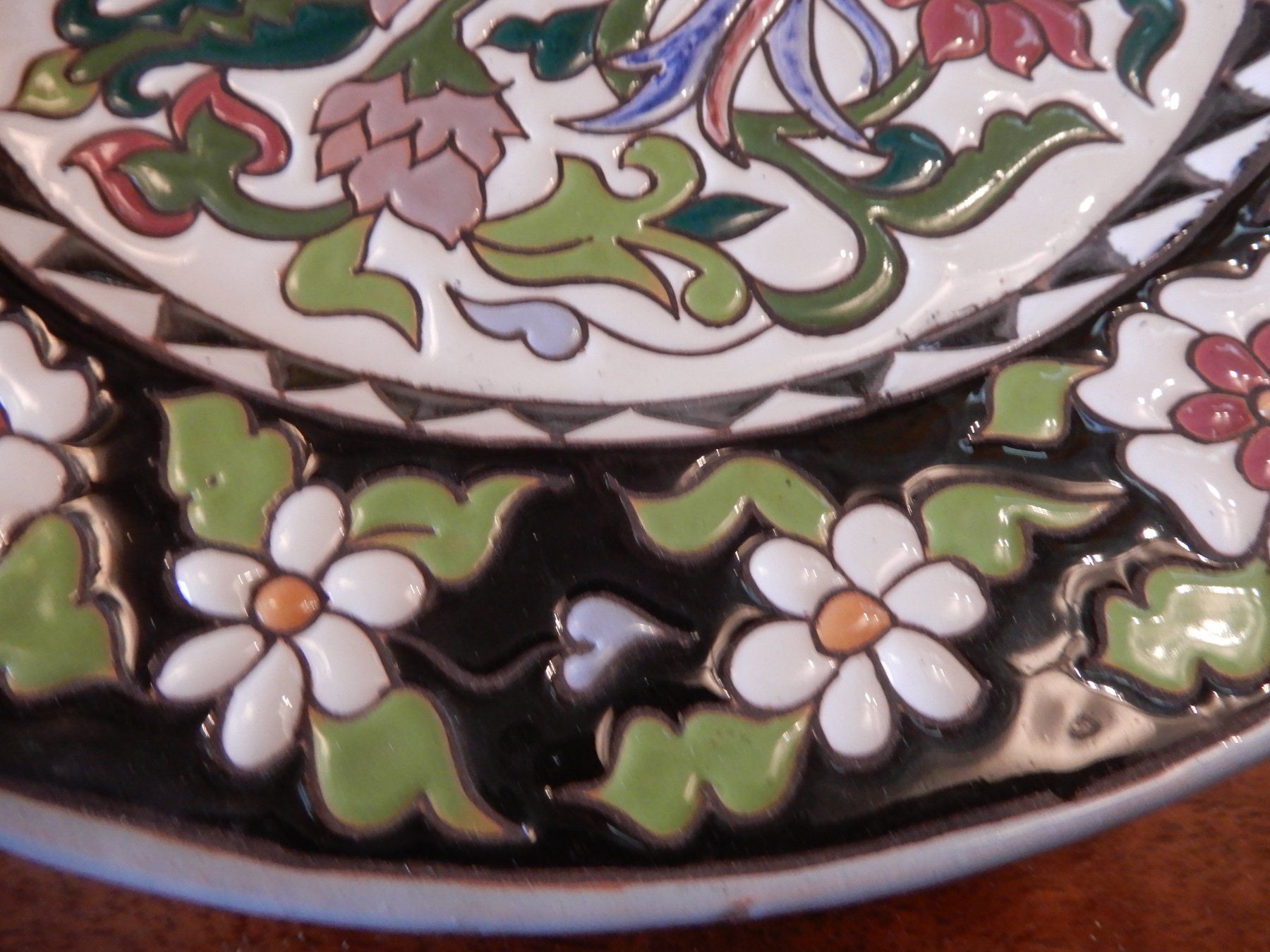 Piatti: Dekorative Keramik Platte Vogel Blumen Muster 25cm – Usato da Erstfeld venduto da Mario_boe0 3