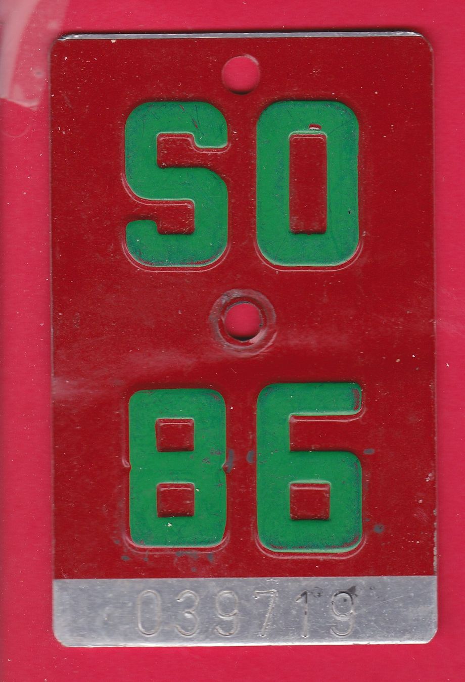 Schilder: VELONUMMER/FAHRRADNUMMER SO 86 – Gebraucht aus Oberrieden von Gebirgsstelze