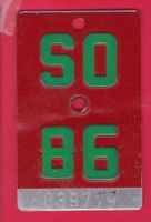VELONUMMER/FAHRRADNUMMER SO 86
