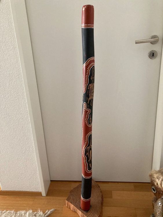 Didgeridoo echter Eukalyptus mit Aboriginalmustern bemalt Acheter sur