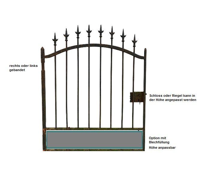 Porte: Gartentor, antik, Rundstäbe 13mm, mit Gussspitzen – Usato da Seon venduto da Sock21 2