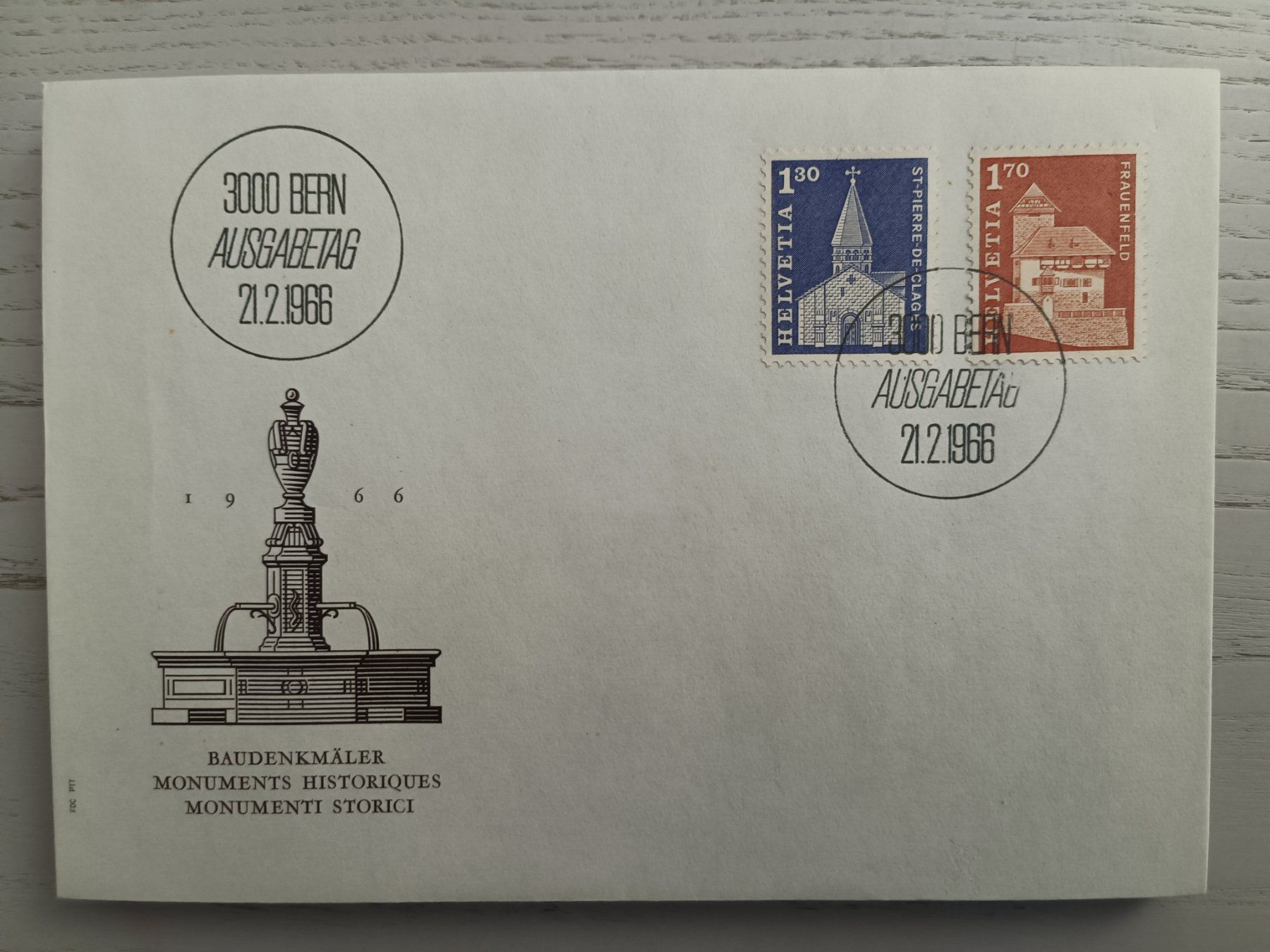 Alle Briefmarken: 1966 FDC Baudenkmäler – Gebraucht aus Dübendorf von goeggi79