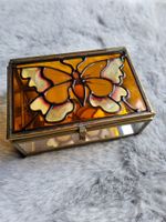 Vintage Top Glas Box mit Schmetterlingsmotiv 70er Jahre