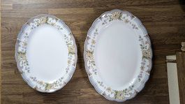 3 ovale Servierplatten ? Royal Doulton, Temple Garden (1982)