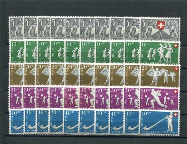 Tous les timbres: Patria 1951 10 Serien postfrisch – D'occasion à Winterthur par Kyoung