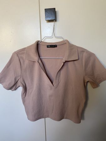 Polo Shirt cropped Zara altrosa M 