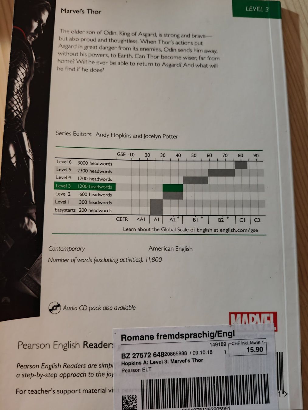 Libri: Thor (Marvel) - Pearson English Readers - Level 3 – Usato da Muttenz venduto da IkaSul 2
