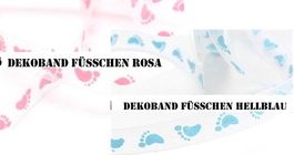 Dekoband Füsschen rosa oder hellblau