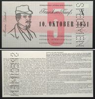 INTERKANTONALE LANDES-LOTTERIE - SPECIMEN 5 Franken 1951 I