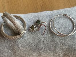 Luxus Elegante Ohrstecker Ohrschmuck  Farbe:Silber Zirkonia