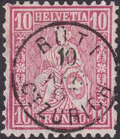 1868: Nr.38 mit zentrischem RÜTI (CT.ZÜRICH) 10.APR.67