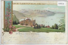 Grand Hotel de Caux s/Montreux - Litho - UPU 1900