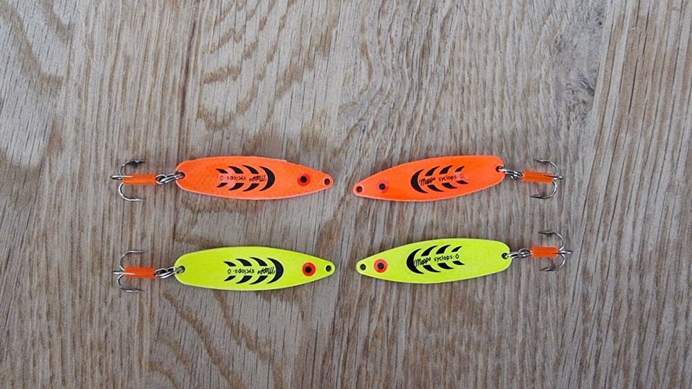 4er Set Rassel Blinker - Doppelblinker Mit Drillingshaken Für Raubfisch