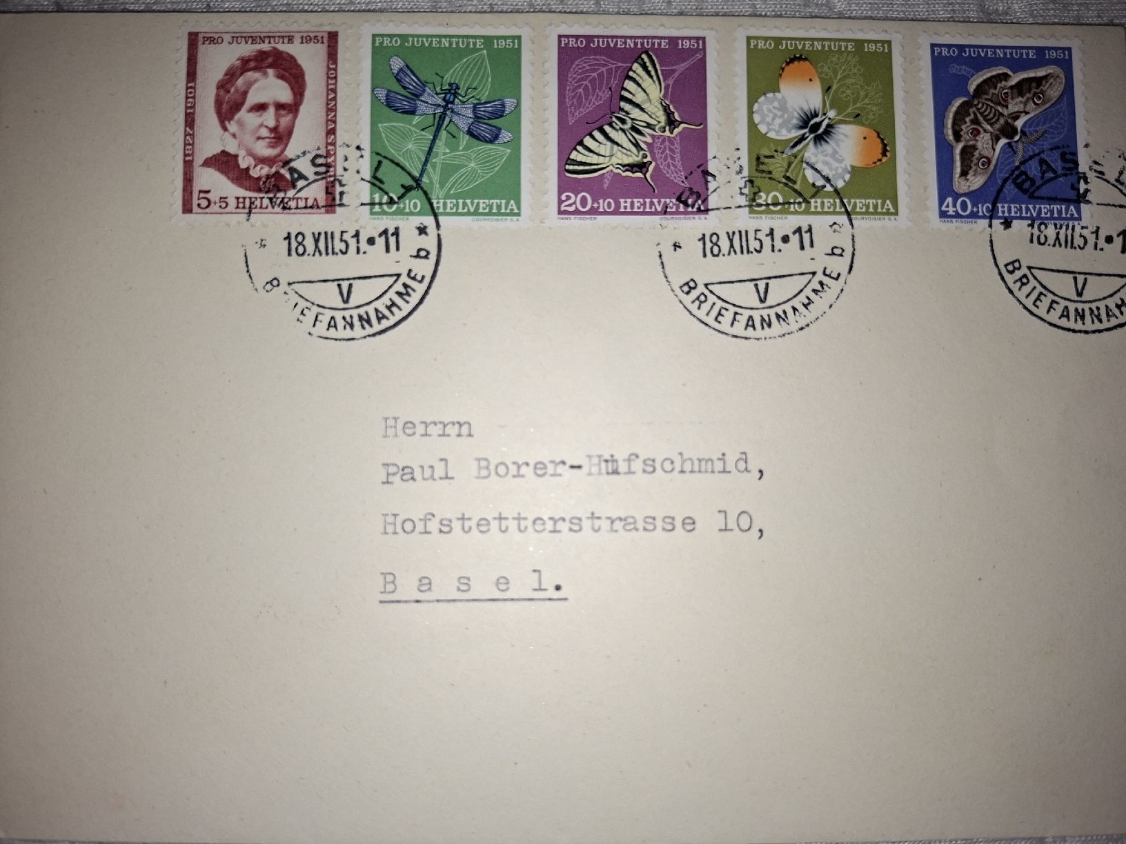 Tutti i francobolli: Pro Juventute 1951 Satzbrief  – Usato da Balgach venduto da SIMEON27