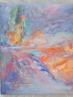 Acrylbild, Bunte Farben von Hand gemalt, 25x30cm