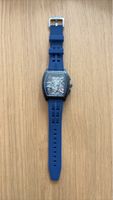 Armbanduhr Skeleton blaues Band neu