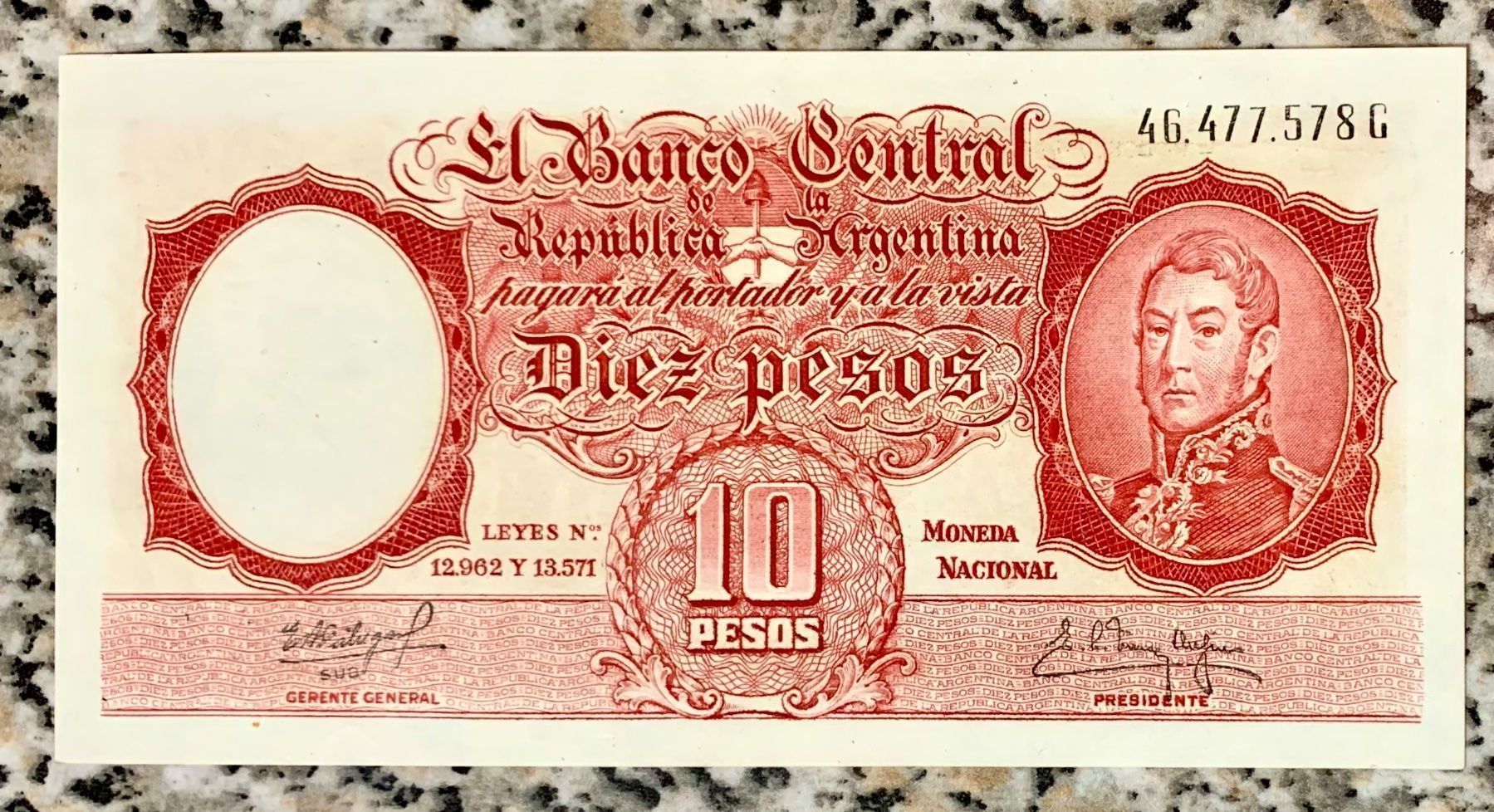 Banconote: 10 Pesos Argentina 1957!!! UNC!!! – Nuovo (secondo la descrizione) da Oberentfelden venduto da NunoLouro