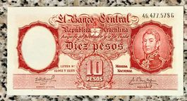 10 Pesos Argentina 1957!!! UNC!!!