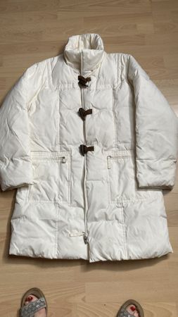 Daunenmantel weiss mit Reissverschluss Gr.42
