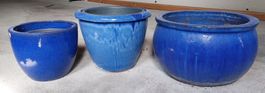 Blumentopf blau