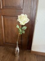 Künstliche Rose Weiss mit Stiel und Vase Dekoration 80cm 