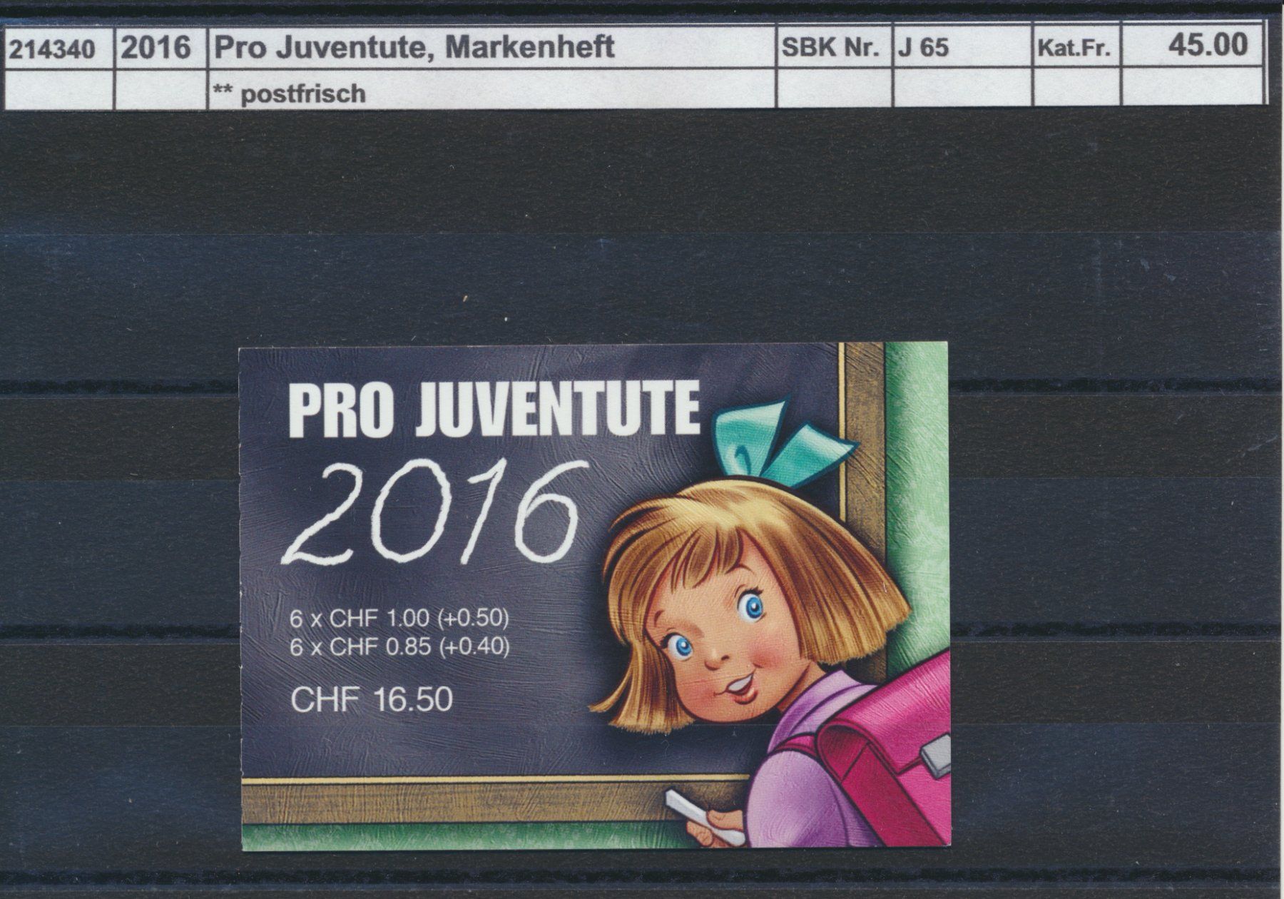 Alle Briefmarken: 2016 Pro Juventute, Markenheftchen, gestempelt – Neu (gemäss Beschreibung) aus Winterthur von Zupogeru