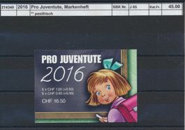 2016 Pro Juventute, Markenheftchen, gestempelt