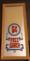 Retro Spiegel "Beer 5¢ Free Lunch"