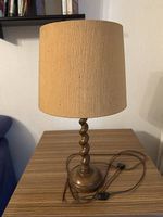 Tischlampe Vintage (Holz, gedrehter Fuss)