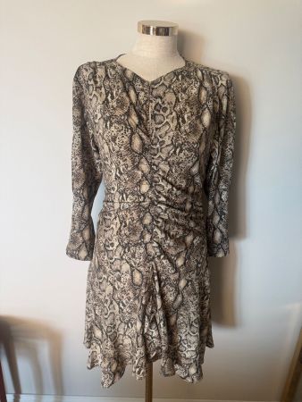 Isabel Marant Seiden Mini Kleid Schlangenprint Gr.38/36
