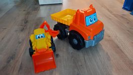 Lastwagen mit Bagger Fahrzeug