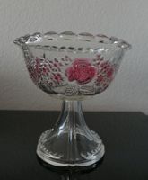 Vintage Bonbonnière/Glas-Schale mit Rosenmuster