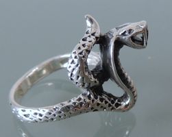 Silber 925 Fingerring Gr. 60 Schlange