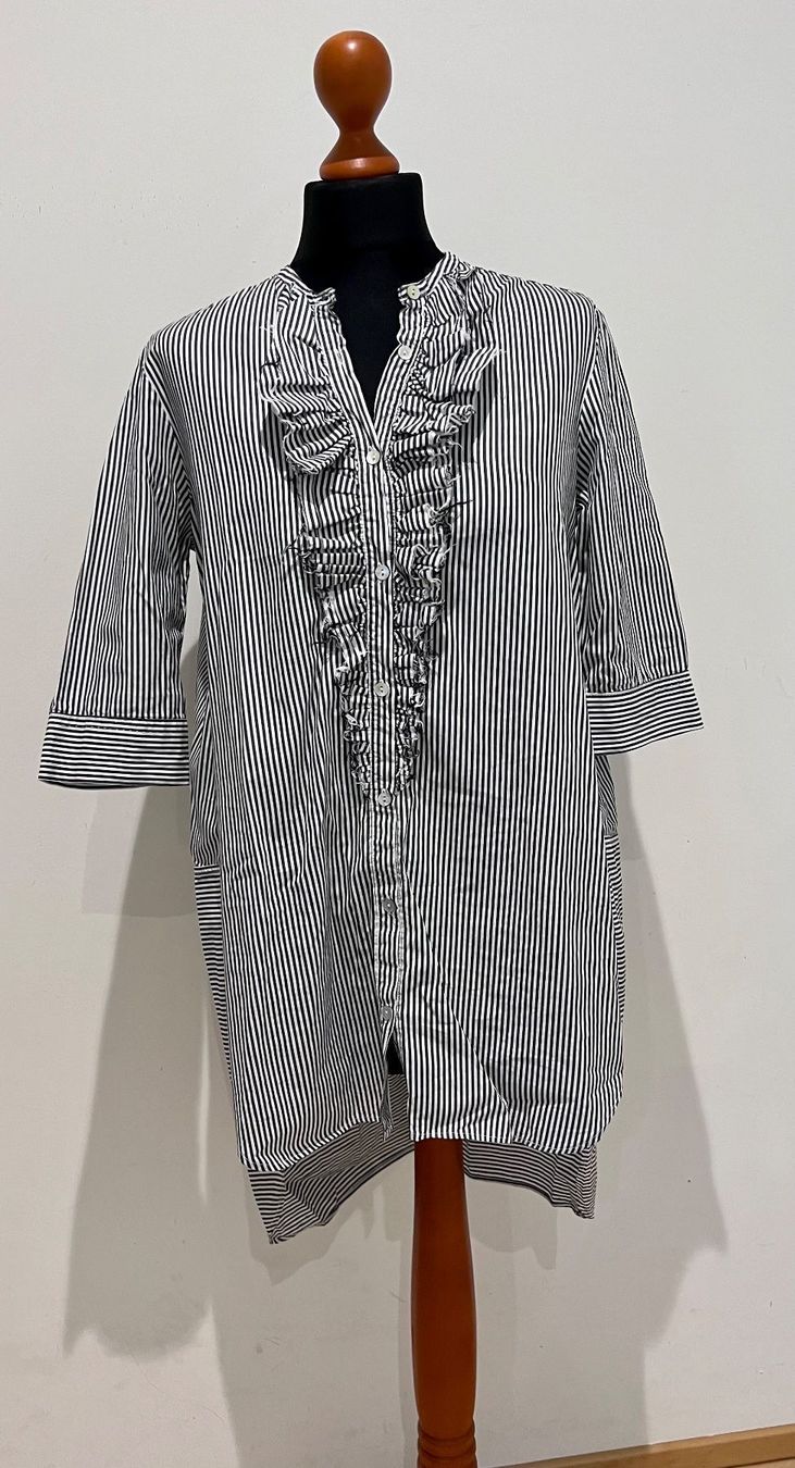 Blusen: Design Longbluse grau/weiss gestreift Gr XS – Neu (gemäss Beschreibung) aus Hergiswil NW von Labello01