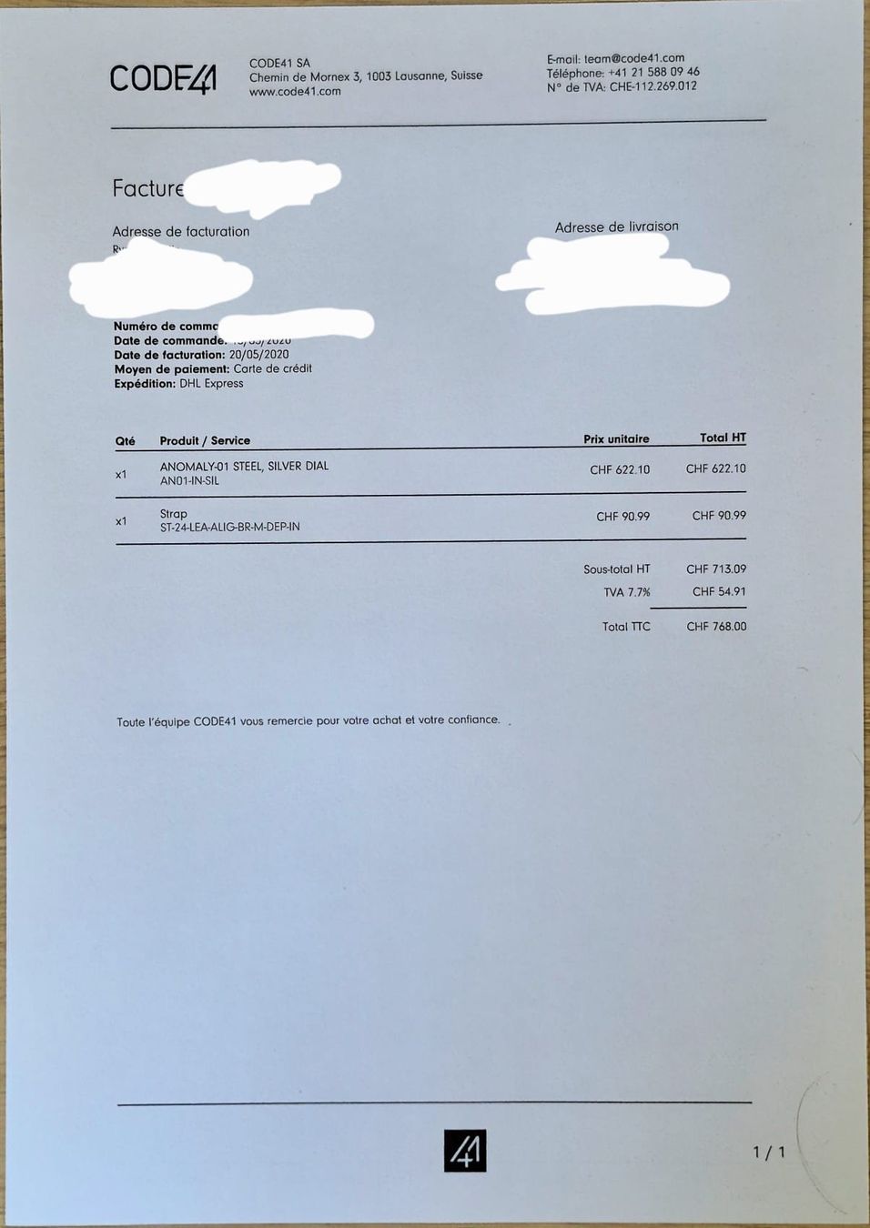 Uhren: CODE41 Anomaly-01 comme neuve ! – Neu (gemäss Beschreibung) aus St-Aubin-Sauges von val_xz9c 3