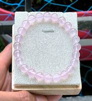 Bracelet en Quartz rose étoilé du Mozambique