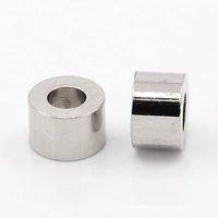 20 Röhren tubes Metall 6x4mm, Loch 3mm