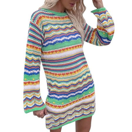 Farbenfrohes Casual Strickkleid Kleid Robe dress Gr.M NEU