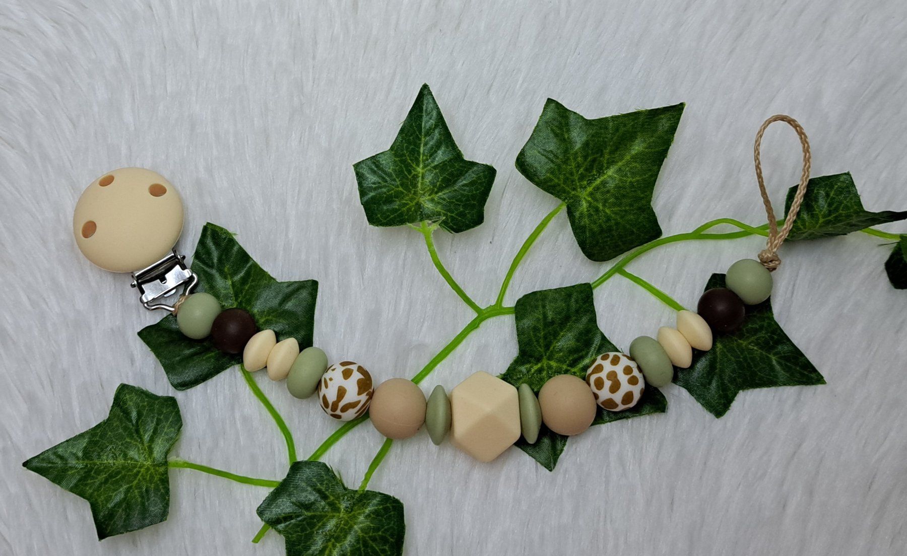 Succhiotti & catenelle porta ciuccio: Nuggikette Rosa oder Beige – Nuovo e nell'imballaggio originale da Oberurnen venduto da rotty80 2