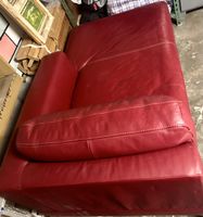 Moderne Designer-Chaiselongue in Bordeauxrot – Echtleder