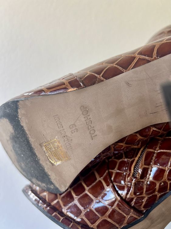 Topshop Scarpe da uomo: Snakeskin Leather Boots (Fake Leather)  – Usato da Zürich venduto da zgwenzel 3
