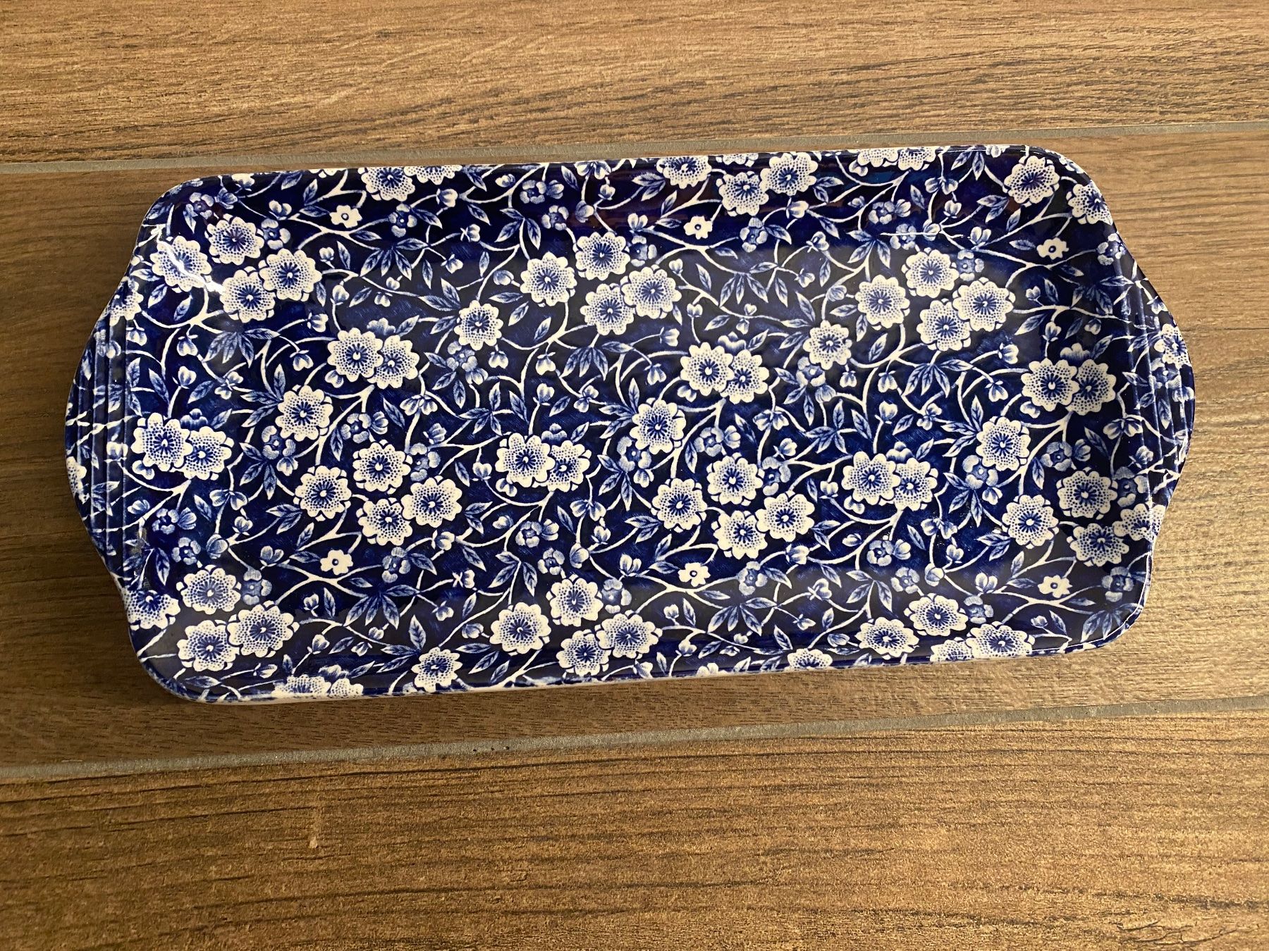 Piatti di portata: Burleigh Blue Calico Rectangular Square Tray Platter Plate – Usato da Pratteln venduto da a23_j2gs